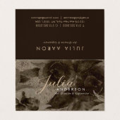 Chic Professional  Gold Floral Script Visitekaartje (Buitenkant ongevouwen)