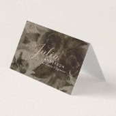 Chic Professional  Gold Floral Script Visitekaartje (Voorkant)