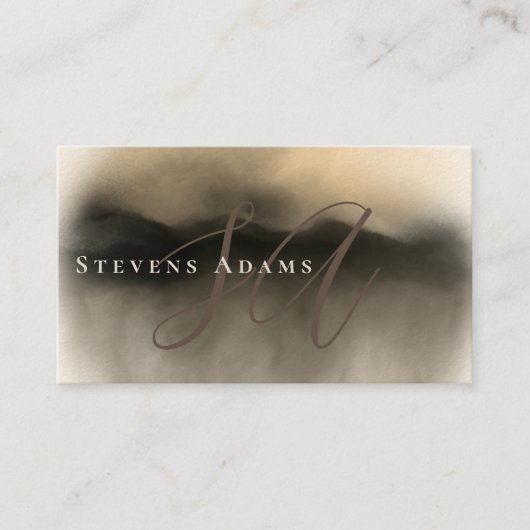 Chic Professional Gold Waterverf Monogrammen Visitekaartje (Voorkant)