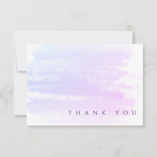 Chic Professional Ombre roze blauwe Waterverf Bedankkaart (Voorkant)