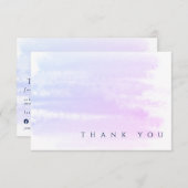 Chic Professional Ombre roze blauwe Waterverf Bedankkaart (Voorkant / Achterkant)