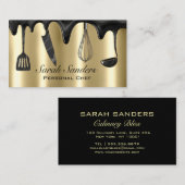 Chic Professional Personal Chef Catering Gold   Visitekaartje (Voorkant / Achterkant)