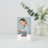 Chic Professional QR Code Gold Glitter Lijst Foto Visitekaartje (Staand voorkant)