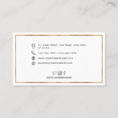Chic Professional QR Code Gold Glitter Lijst Foto Visitekaartje (Achterkant)