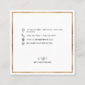 Chic Professional QR Code Gold Glitter Lijst Vierkante Visitekaartje (Achterkant)