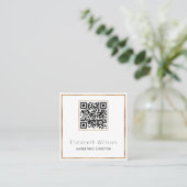 Chic Professional QR Code Gold Glitter Lijst Vierkante Visitekaartje (Staand voorkant)