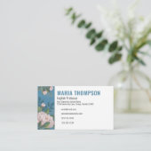 Chic Professional Roze Roze Floral QR Code Visitekaartje (Staand voorkant)