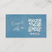 Chic Professional Roze Roze Floral QR Code Visitekaartje (Achterkant)