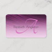 Chic Professioneel Monogram Paarse Ombre Streaks Visitekaartje (Voorkant)