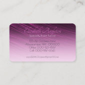 Chic Professioneel Monogram Paarse Ombre Streaks Visitekaartje (Achterkant)