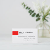 Chic Professioneel Rood Wit Profiel Visitekaartje (Staand voorkant)