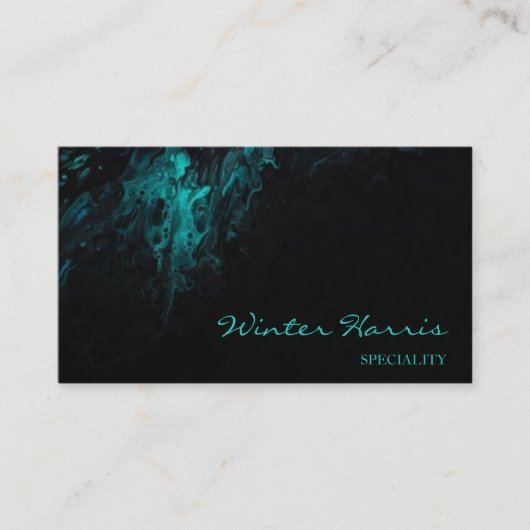 Chic professionele artistieke abstracte zwart visitekaartje (Voorkant)