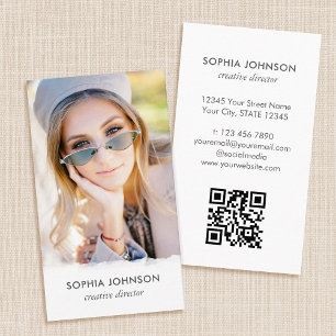 Chic Professionele Foto QR Code Stijlvol Portret Visitekaartje