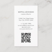 Chic Professionele Foto QR Code Stijlvol Portret Visitekaartje (Achterkant)