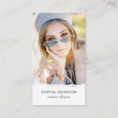 Chic Professionele Foto QR Code Stijlvol Portret Visitekaartje (Voorkant)