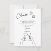 Chic proost op 21ste verjaardagsfeestje bedankkaart (Voorkant)