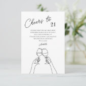 Chic proost op 21ste verjaardagsfeestje bedankkaart (Staand voorkant)