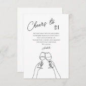 Chic proost op 21ste verjaardagsfeestje bedankkaart (Voorkant / Achterkant)