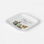 Chic Proost op de Liefde Wijngaard Waterverf Papieren Bordje (Gebogen)