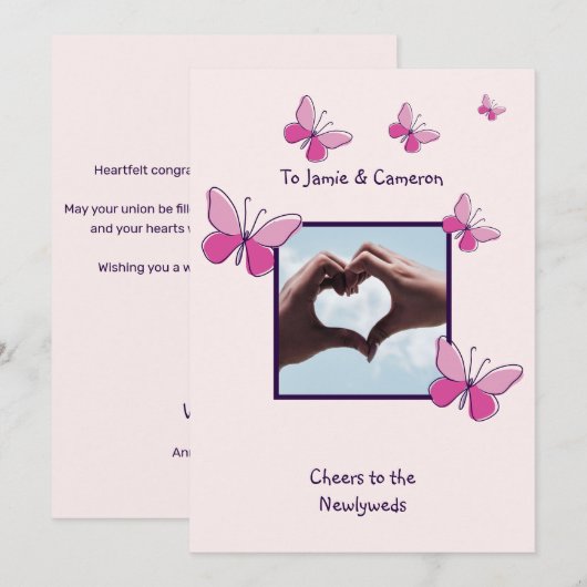 Chic Proost op de Passen getrouwd Gefeliciteerd Ka Kaart (Voorkant / Achterkant)