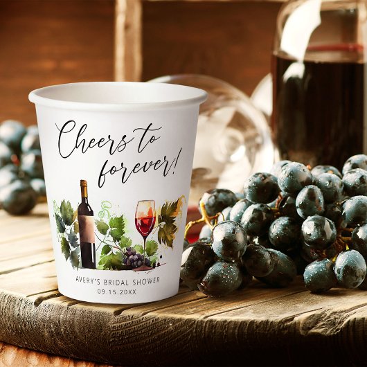 Chic Proost op Forever Waterverf Wine Tasting Papieren Bekers