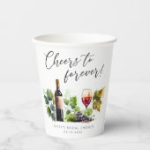 Chic Proost op Forever Waterverf Wine Tasting Papieren Bekers (Voorkant)