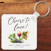 Chic Proost op Waterverf wijngunst Sleutelhanger (Achterkant)