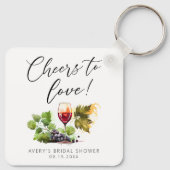 Chic Proost op Waterverf wijngunst Sleutelhanger (Achterkant)