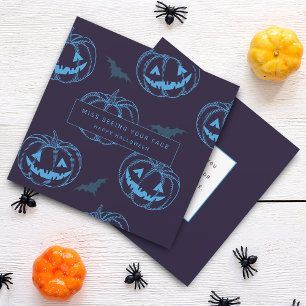 Chic Pumpkin Bat Halloween Kaart
