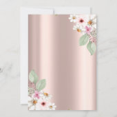 Chic Pumpkin, Flowers Roos Gold Baby shower Kaart (Achterkant)