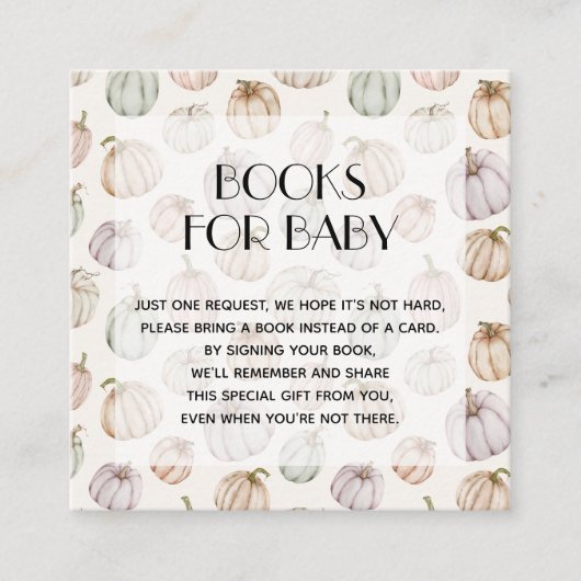 Chic Pumpkins Baby shower Book Request Informatiekaartje (Voorkant)