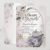 Chic Pumpkins Boho Flowers Baby shower Kaart (Voorkant / Achterkant)