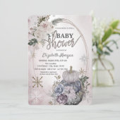 Chic Pumpkins Boho Flowers Baby shower Kaart (Staand voorkant)