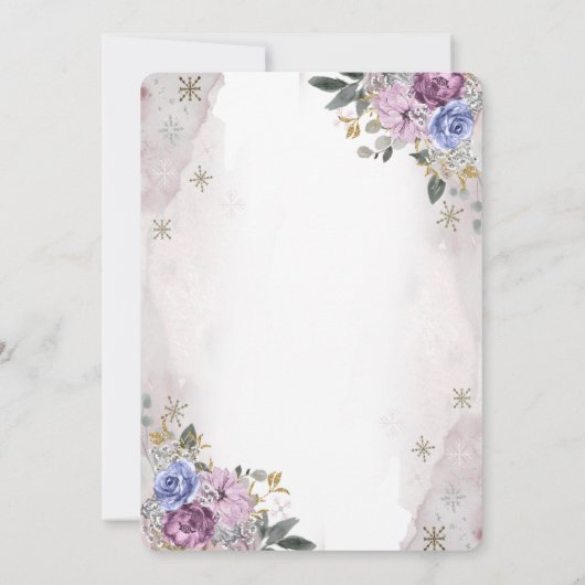 Chic Pumpkins, Flowers Baby shower Kaart (Achterkant)