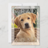 Chic Puppy School Gold Foil Afstuderen Aankondiging (Voorkant)