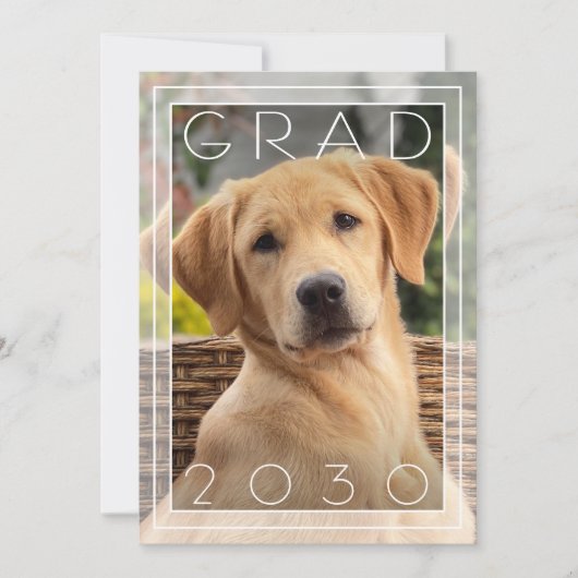 Chic Puppy School Gold Foil Afstuderen Aankondiging (Voorkant)
