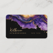Chic Purple Agate gold glitter marble Professional Visitekaartje (Voorkant)