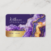 Chic Purple Agate gold glitter marble Professional Visitekaartje (Voorkant)