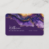 Chic Purple Agate gold glitter marble Professional Visitekaartje (Voorkant)