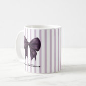 Chic Purple Bow Feminine Name Mug Koffiemok (Voorkant links)