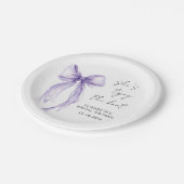 Chic Purple Bow Watercolor Bridal Shower Papieren Bordje (Gekanteld)