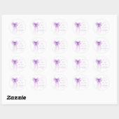 Chic Purple Bow Watercolor Bridal Shower Ronde Sticker (Vel)