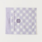 Chic Purple Checker Bakery Logo Event Table Runner Wandkleed (Voorkant (horizontaal))