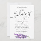 Chic Purple Floral Watercolor Wedding  Kaart (Voorkant)