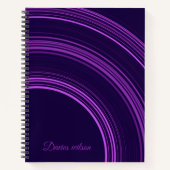 Chic purple geometric pattern monogram name notitieboek (Voorkant)