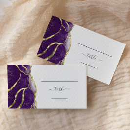 Chic Purple Gold Ink Wedding Escort Plaatskaartje