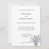 Chic Purple Lavender Floral Wedding Kaart (Voorkant)