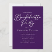 Chic Purple Minimalist Bachelorette Party Kaart (Voorkant)