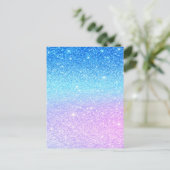 Chic Purple Ombre Blue Glitter Modern              Briefkaart (Staand voorkant)