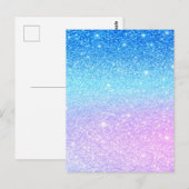 Chic Purple Ombre Blue Glitter Modern              Briefkaart (Voorkant / Achterkant)